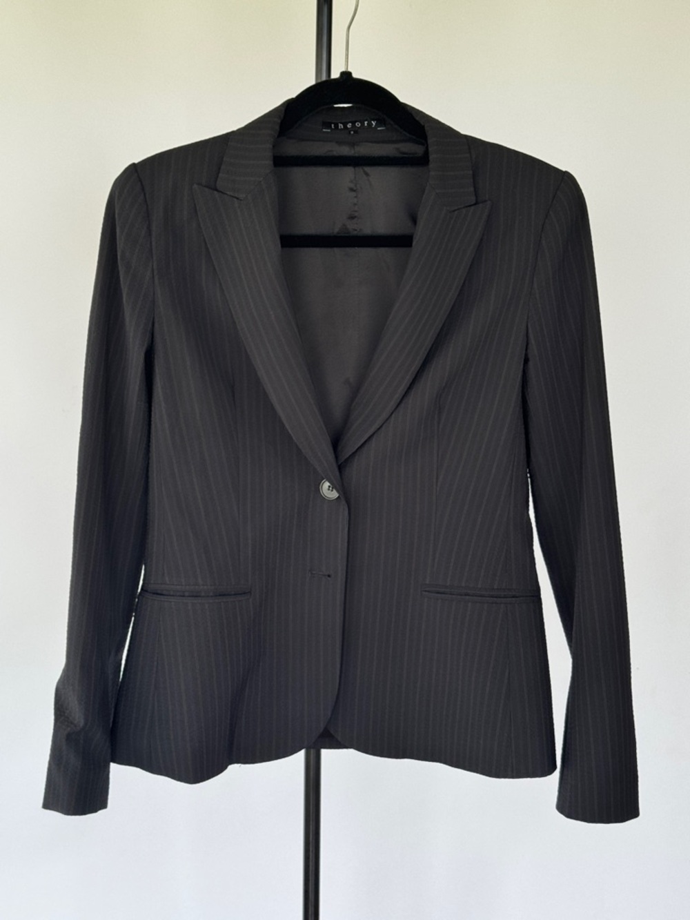 Theory Black Pinstripe Women's Blazer